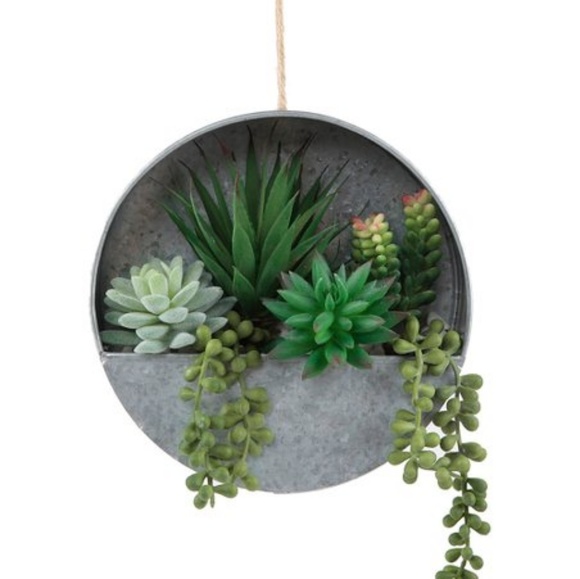 Other - Galvanized Hanging Succulent Garden Planter